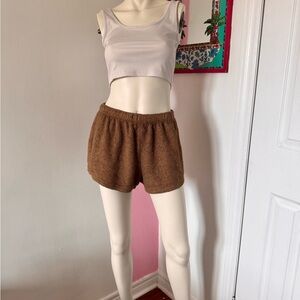 Cozy Tan Terry Cloth Shorts